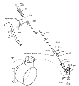 Chute Rod Diagram and Parts List for 624504X4B 2002 Briggs and Stratton Snow Blower